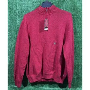 Chaps Ralph Lauren Men's Red Pullover Quarter 1/4 Zip Sweater Men's Size XXL 2XL